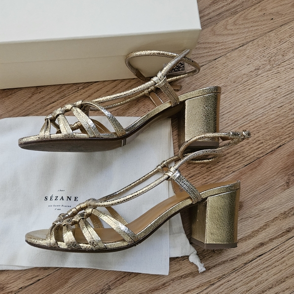 Sezane Gloria Gold Women's Sandals - Picture 2 of 5